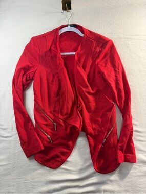 VEX Collection Red Open Front Jacket Zip Detail Size 38